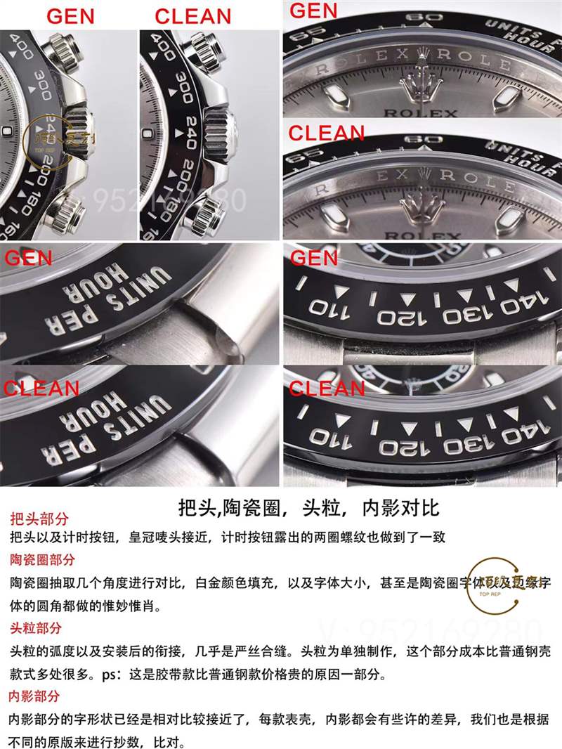 c廠(clean廠)勞力士灰色熊貓迪復(fù)刻表對比正品怎么樣-復(fù)刻表