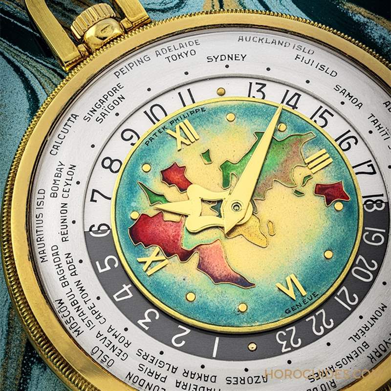瑰寶現(xiàn)身拍賣會! 百達翡麗605「Heures Universelles」18K黃金世界時間懷表-復(fù)刻表
